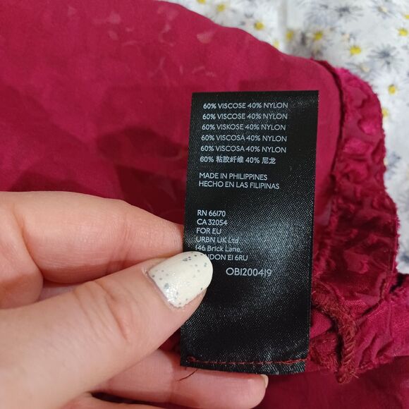 Anthropologie Susanna Burnout Velvet Button Front Blouse Plum Size Small Boho - Picture 9 of 9